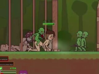 Captivity &vert; stadium 3 &vert; naken hunn survivor fights henne måte gjennom kåt goblins men mislykkes og blir knullet hardt svelge liters av sæd &vert; hentai spill gameplay p3