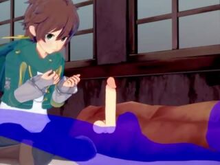 Konosuba yaoi - kazuma broche com ejaculações em sua boca - japonesa asiática mangá anime jogo sexo filme homossexual